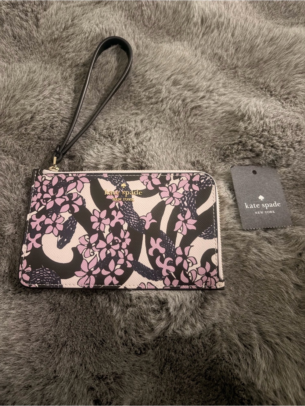 NWT Kate Spade New York Snake Garden L- Zip Wristlet Bag